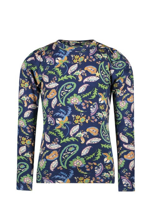 Meisjes Crepe Jersey Top With Aop Paisley van Like Flo in de kleur Paisley in maat 140.