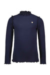 Meisjes Solid Rib Rollneck van Like Flo in de kleur Navy in maat 140.