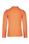 Meisjes Solid Rib Rollneck van Like Flo in de kleur Soft orange in maat 140.