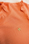 Meisjes Solid Rib Rollneck van Like Flo in de kleur Soft orange in maat 140.