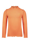 Meisjes Solid Rib Rollneck van Like Flo in de kleur Soft orange in maat 140.