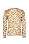 Meisjes Fancy Rib Puffy Top van Like Flo in de kleur Zebra in maat 140.