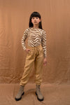 Meisjes Fancy Rib Puffy Top van Like Flo in de kleur Zebra in maat 140.