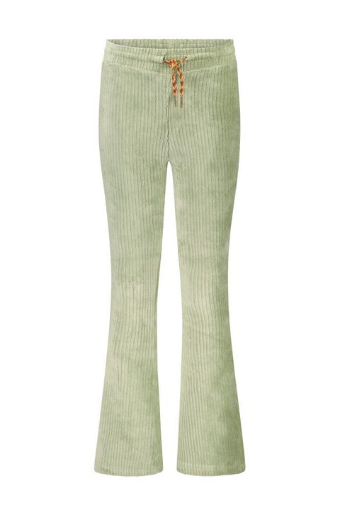 Meisjes Rib Velours Flared Pants van Like Flo in de kleur Pistache in maat 140.