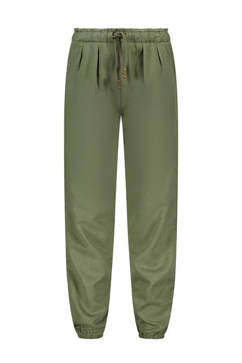Meisjes Lyocell Twill Pants van Like Flo in de kleur Army in maat 140.