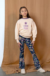Meisjes Crepe Jersey Flare Pants With Aop Paisley van Like Flo in de kleur Paisley in maat 140.