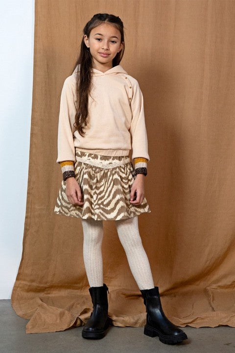 Meisjes Fine Twill Skirt With Aop Zebra van Like Flo in de kleur Zebra in maat 140.