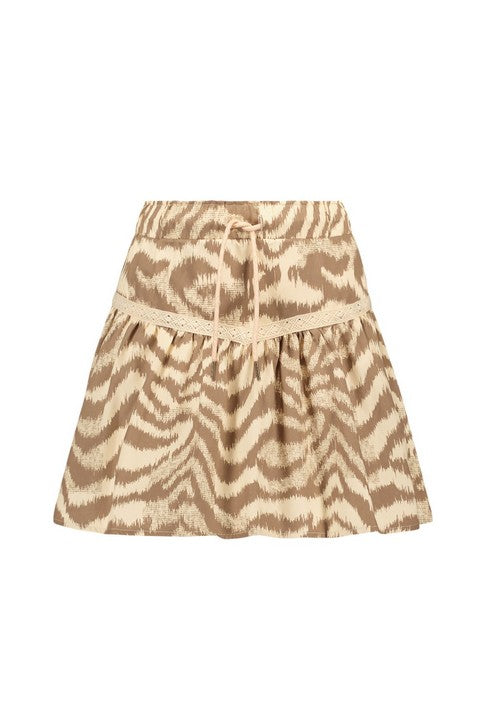 Meisjes Fine Twill Skirt With Aop Zebra van Like Flo in de kleur Zebra in maat 140.