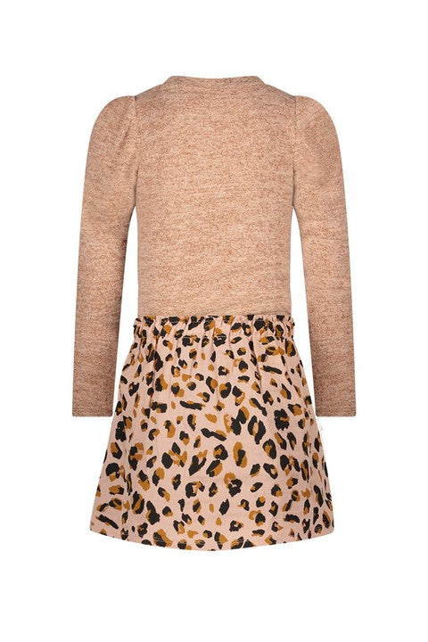 Meisjes Melee Puffy Dress Animal Skirt van Like Flo in de kleur Cinnamon in maat 140.