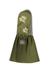 Meisjes Woven Dress With Balloon Sleeves van Like Flo in de kleur Army in maat 140.