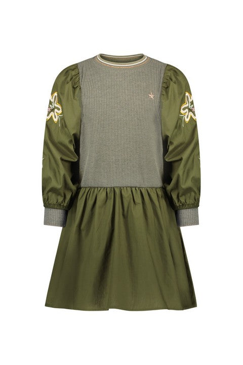 Like Flo Woven Dress With Balloon Sleeves