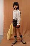 Like Flo Woven Blouse With Embroidery Sleeves