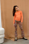 Like Flo Crepe Jersey Flare Pants With Aop Paisley