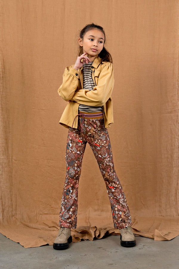 Like Flo Crepe Jersey Flare Pants With Aop Paisley