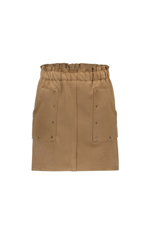 Like Flo Suede Skirt With Metal Studs