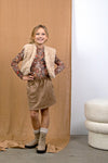 Like Flo Suede Skirt With Metal Studs