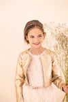 Meisjes Imi Leather Jacket No Collar van Like Flo in de kleur Gold in maat 140.