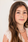 Meisjes Feather Gilet van Like Flo in de kleur Off white in maat 134-140.