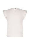 Meisjes Slub Tee Ruffle Shoulder van Like Flo in de kleur Off white in maat 140.
