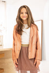 Meisjes Slub Tee Ruffle Shoulder van Like Flo in de kleur Off white in maat 140.