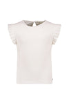 Meisjes Slub Tee Ruffle Shoulder van Like Flo in de kleur Off white in maat 140.