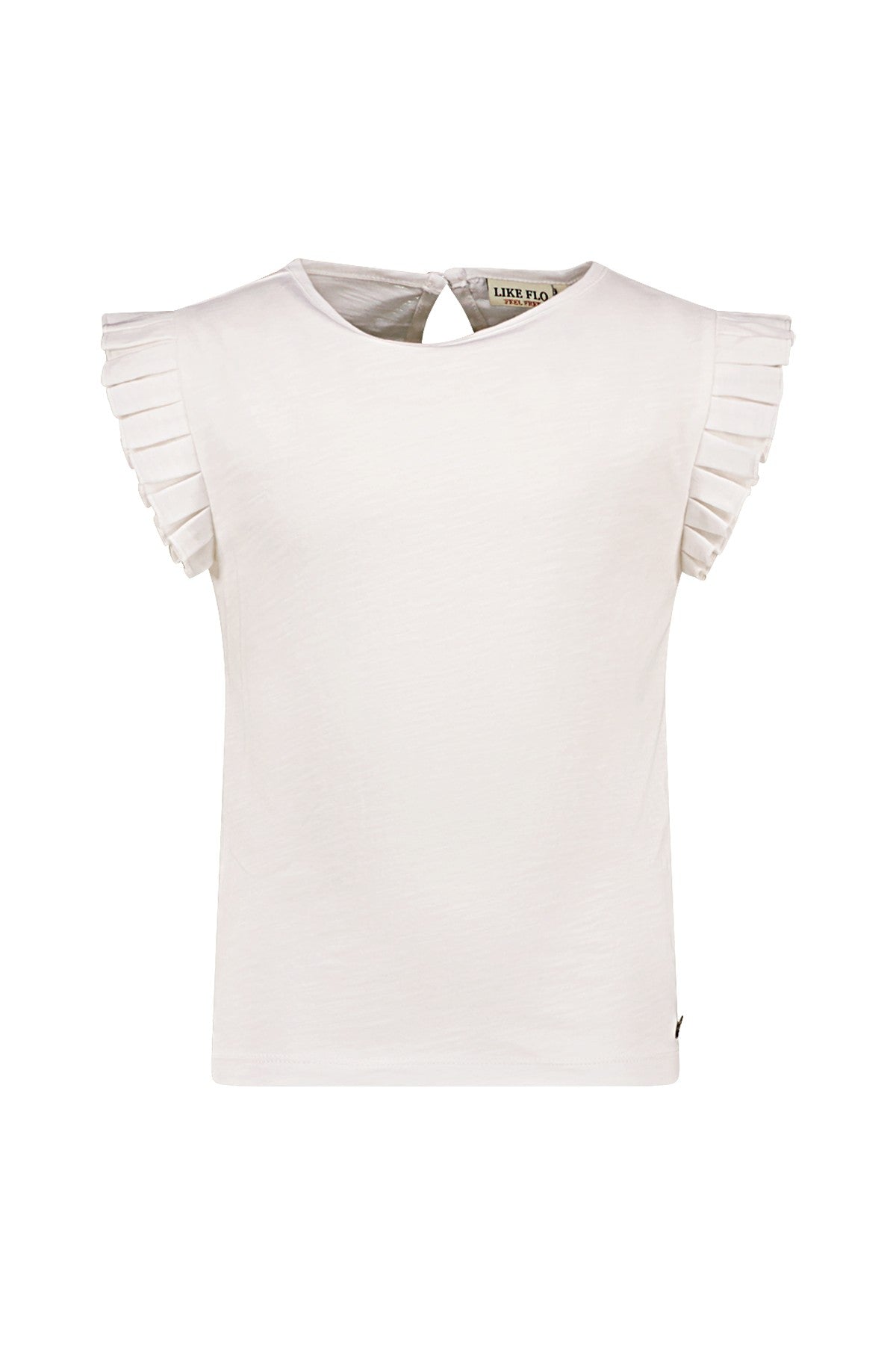 Like Flo Slub Tee Ruffle Shoulder