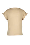 Meisjes Metallic Jersey Ruffle Tee van Like Flo in de kleur Champagne in maat 140.