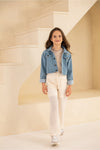 Meisjes Metallic Jersey Ruffle Tee van Like Flo in de kleur Champagne in maat 140.