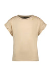 Meisjes Metallic Jersey Ruffle Tee van Like Flo in de kleur Champagne in maat 140.