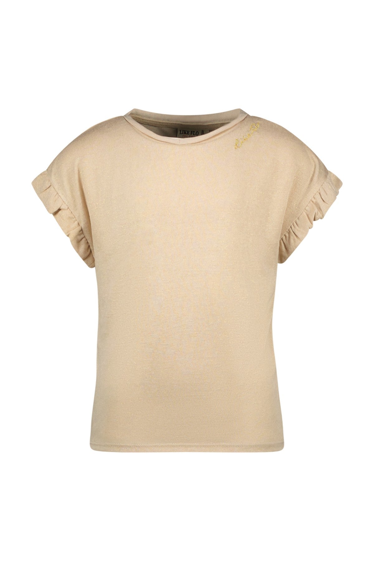 Like Flo Metallic Jersey Ruffle Tee