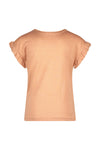 Meisjes Metallic Jersey Ruffle Tee van Like Flo in de kleur Brique in maat 140.