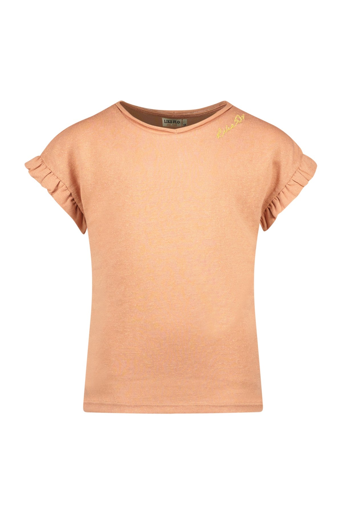 Like Flo Metallic Jersey Ruffle Tee