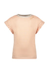 Meisjes Metallic Jersey Ruffle Rib Tee van Like Flo in de kleur Sorbet in maat 140.