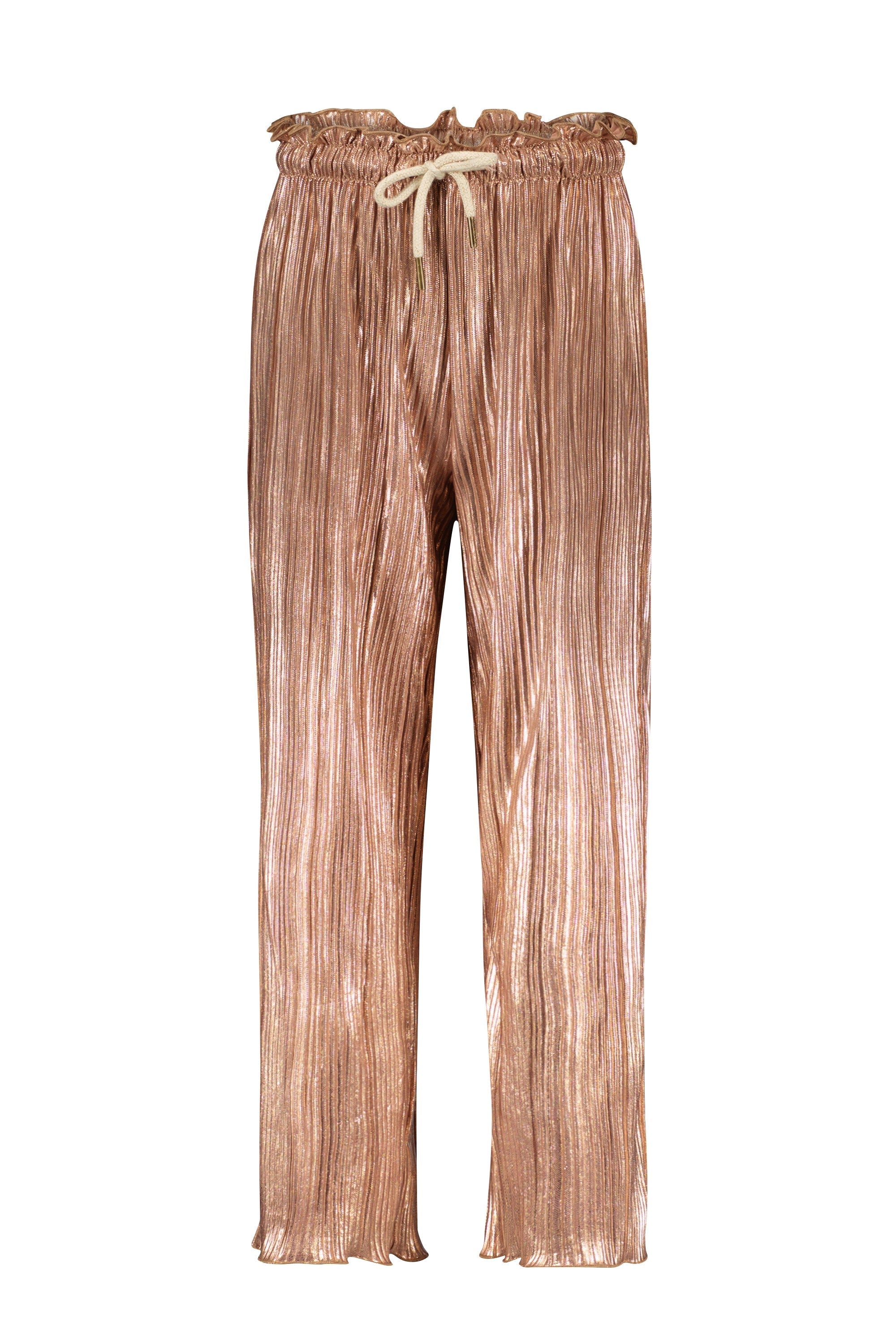 Meisjes Metallic Plisse Pants van Like Flo in de kleur Rose Lurex in maat 140.
