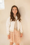 Meisjes Chiffon Flower Dress With Metallic Jersey Top van Like Flo in de kleur Flower in maat 140.