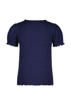 Like Flo Solid Rib Ss Tee With Button Closure