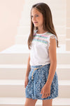 Like Flo Denim Ikat Balloon Skirt