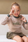 Like Flo Danee girls sweater with ruffles on sleeves