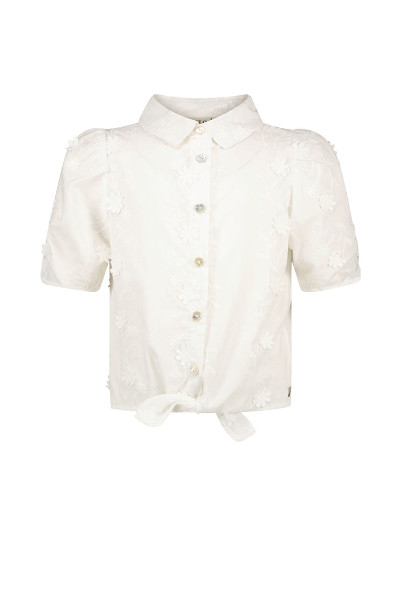 Like Flo Cindy 3D Flower Blouse With Balloon Sleeve