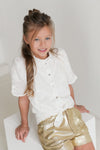 Like Flo Cindy 3D Flower Blouse With Balloon Sleeve