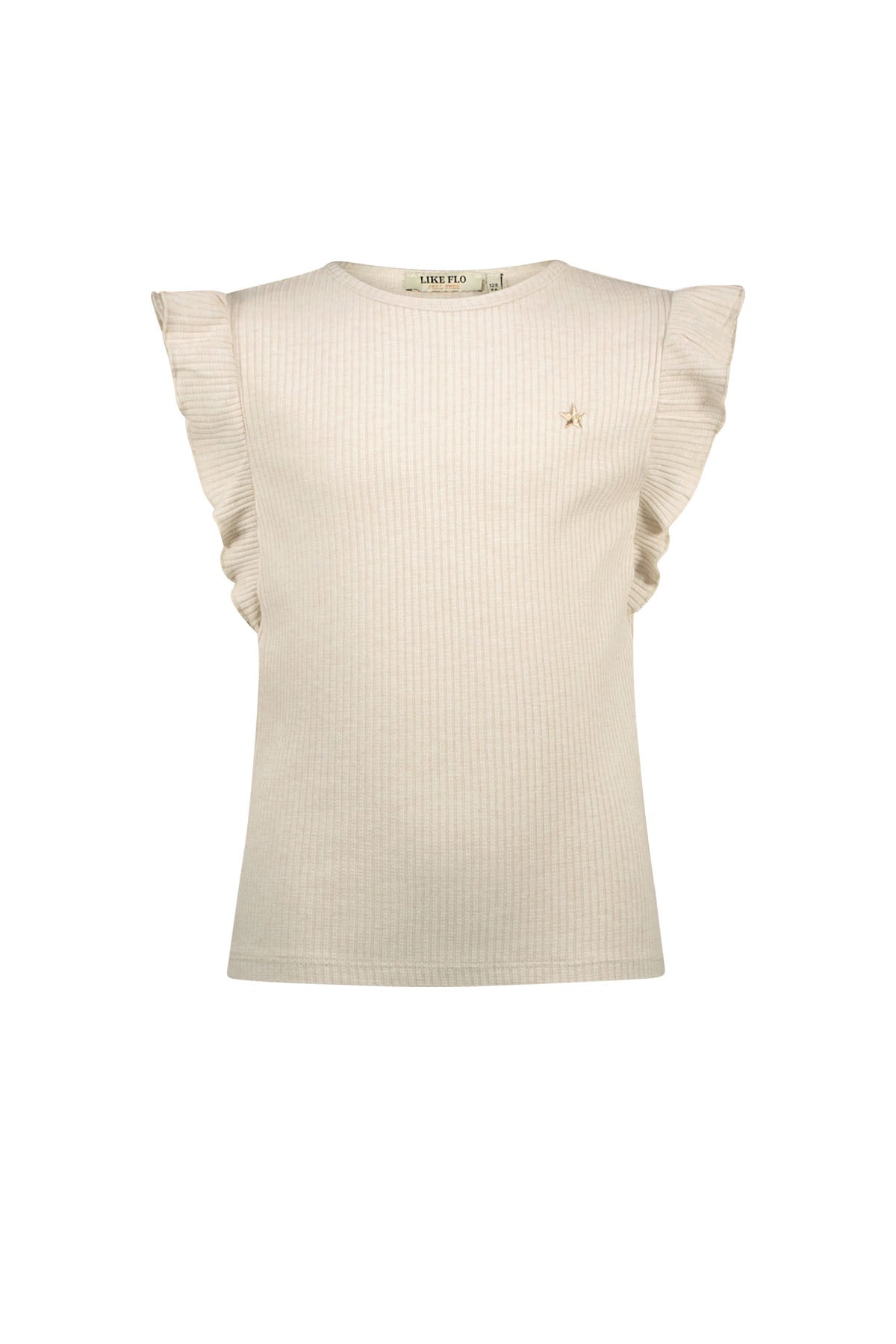Like Flo Rib Shirt With Ruffle