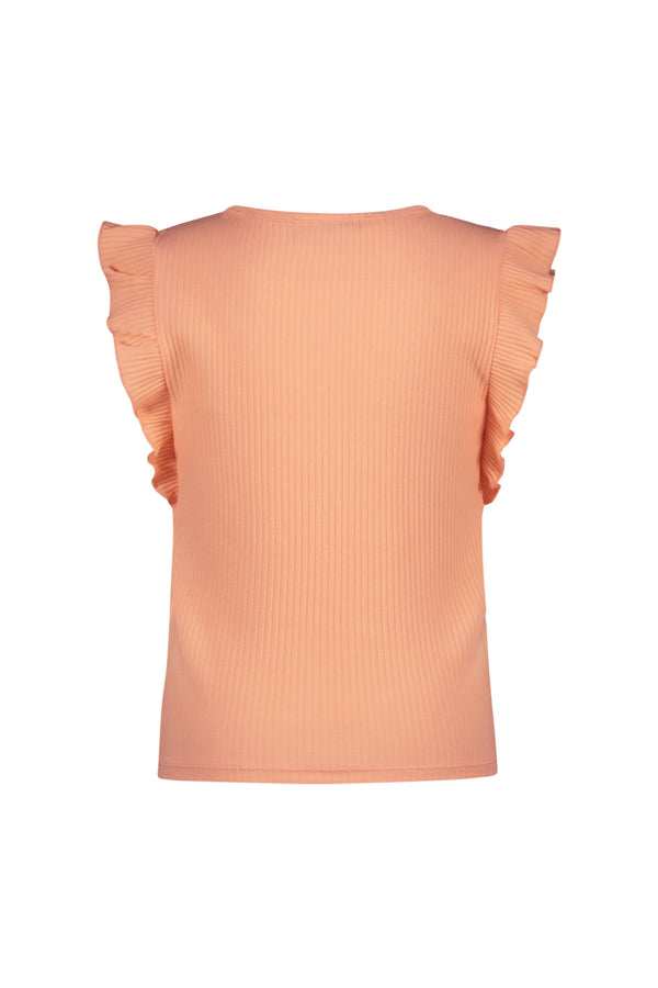 Like Flo Rib Shirt With Ruffle