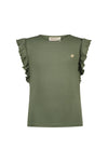 Like Flo Rib Shirt With Ruffle