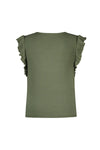 Like Flo Rib Shirt With Ruffle
