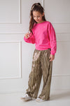 Like Flo Fenna Metallic Plissé Pants