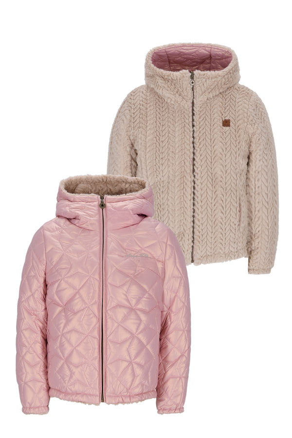 Like Flo Aimee reversible short hooded jacket