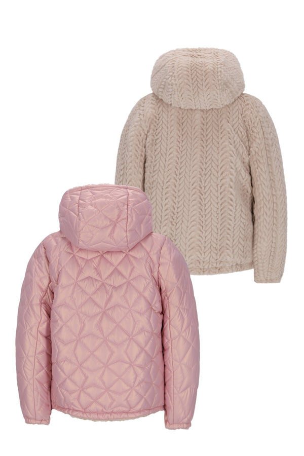 Like Flo Aimee reversible short hooded jacket
