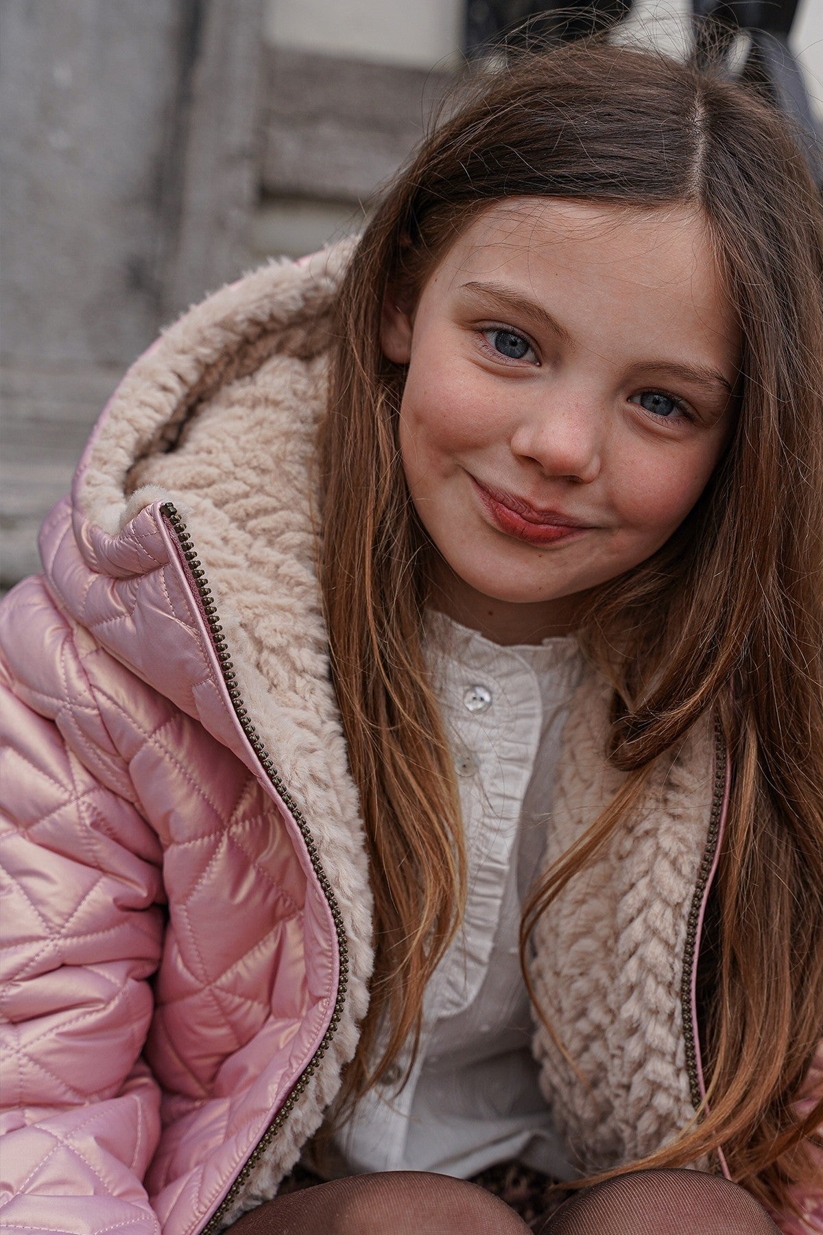 Like Flo Aimee reversible short hooded jacket