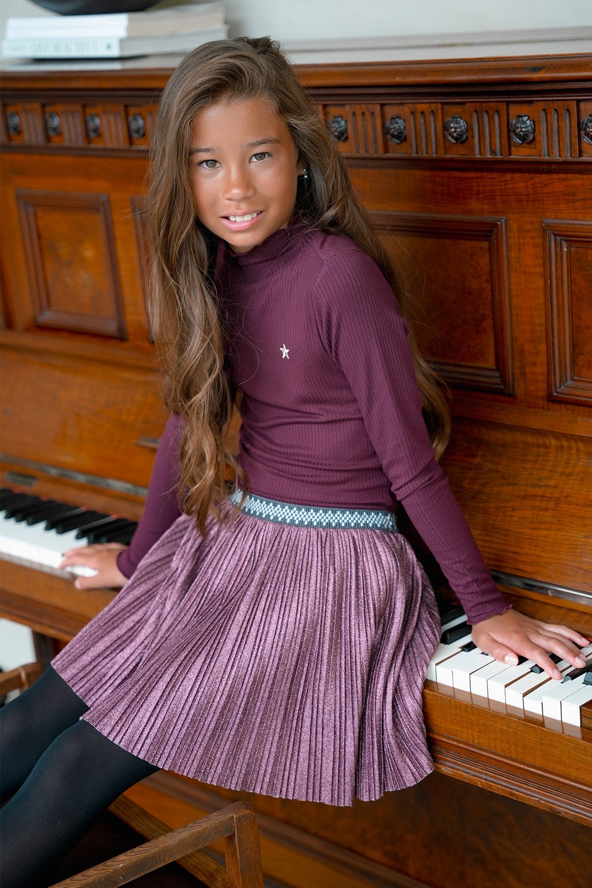 Like Flo Solly plissé glitter skirt