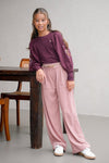 Like Flo Eloise top with rib body and balloon sleeves